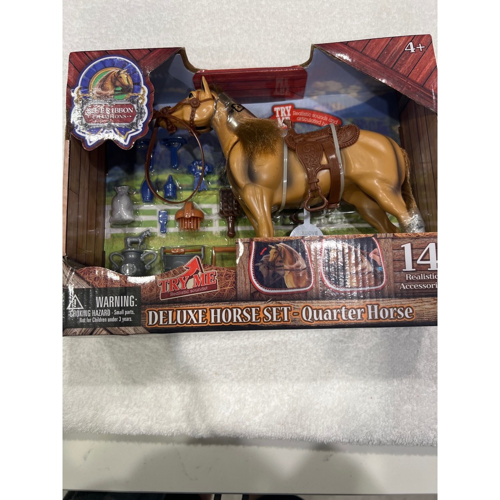 Blue Ribbon Champions Deluxe Quarter Horse Set with 14 Accessories‎ and Sounds